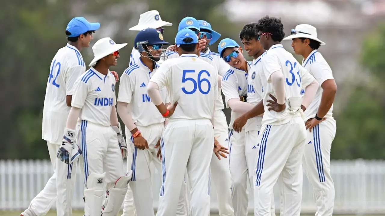 India U19 Thrash Australia U19 by an Innings in Brisbane to Take 1–0 Lead in Youth Test Series